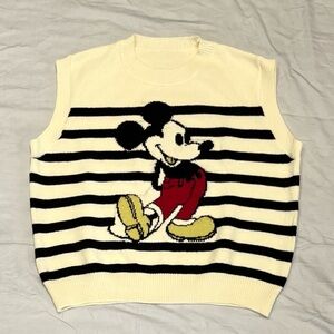 Mickey Mouse S Knit Cream Sweater Vest